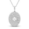 Thumbnail Image 0 of Diamond Pendant Necklace 1/2 ct tw Round 10K White Gold 18"