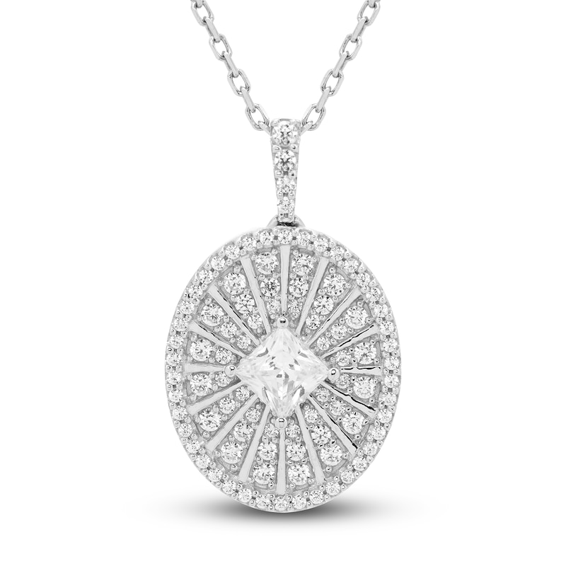 Diamond Pendant Necklace 1/2 ct tw Round 10K White Gold 18"