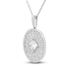 Thumbnail Image 1 of Diamond Pendant Necklace 1/2 ct tw Round 10K White Gold 18"