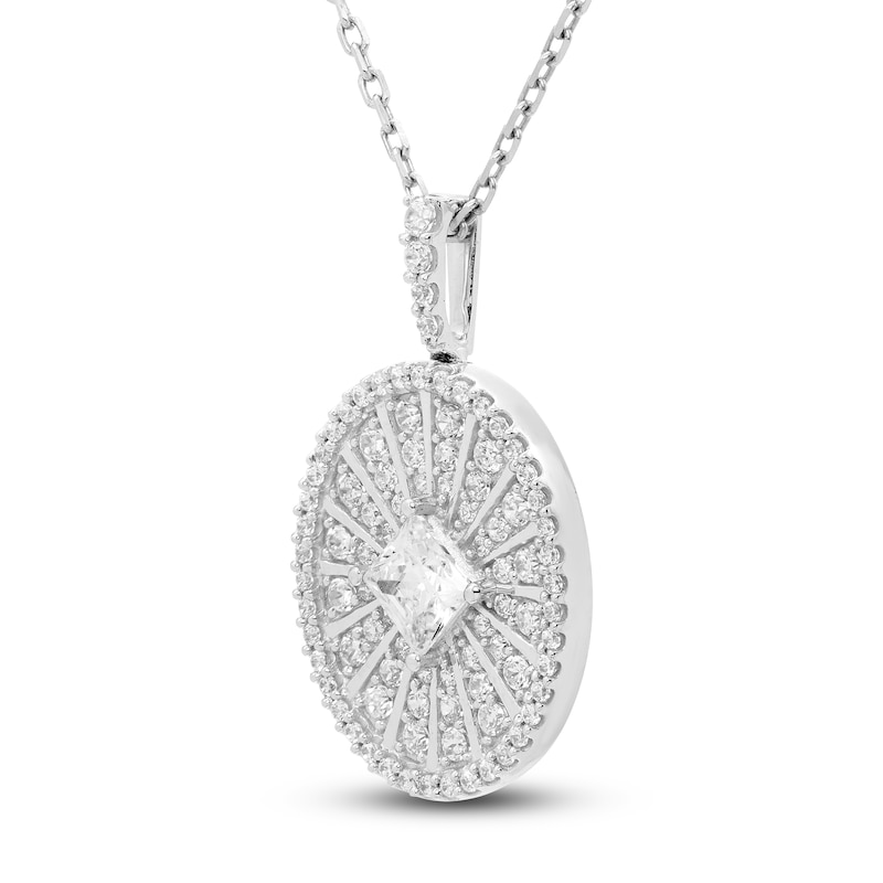 Diamond Pendant Necklace 1/2 ct tw Round 10K White Gold 18"
