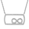 Thumbnail Image 0 of Diamond Infinity Pendant Necklace 1/5 ct tw Round Sterling Silver 18"