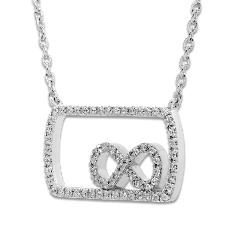 Diamond Infinity Pendant Necklace 1/5 ct tw Round Sterling Silver 18"