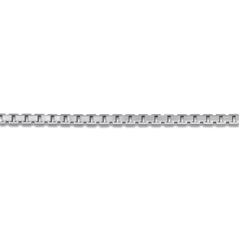 Solid Box Chain Necklace 14K White Gold 22" 2.35mm