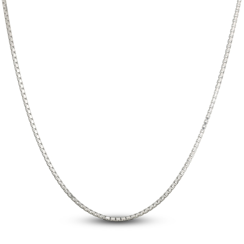 Main Image 3 of Solid Box Chain Necklace 14K White Gold 22" 2.35mm