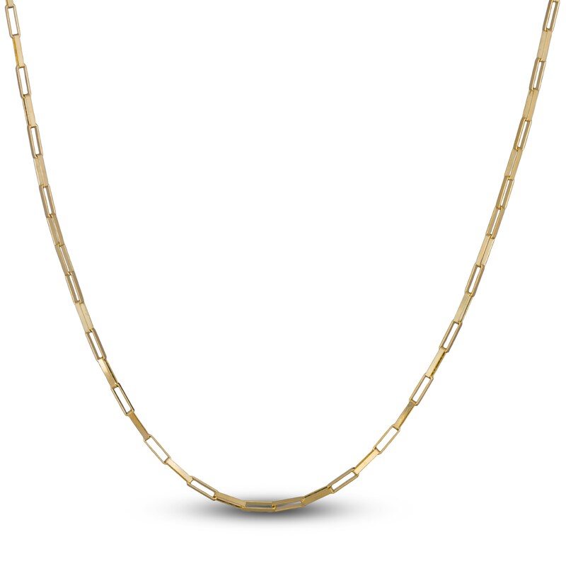 Main Image 2 of Solid Square Box Chain Necklace 14K Yellow Gold 24" 2.4mm