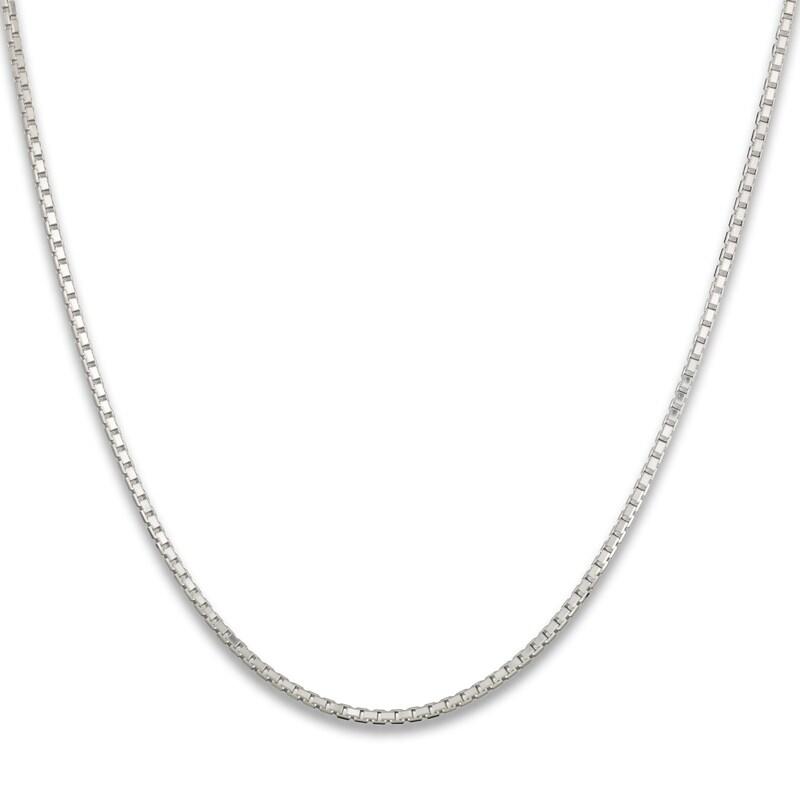 Main Image 4 of Solid Square Box Chain Necklace 14K Yellow Gold 24" 2.4mm