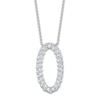 Thumbnail Image 1 of Shy Creation Diamond Oval Necklace 1-1/3 ct tw Round 14K White Gold 18" SC22005518