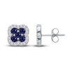 Thumbnail Image 1 of Kallati Round-Cut Natural Blue Sapphire Stud Earrings 1/4 ct tw Diamonds 14K White Gold