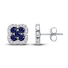 Thumbnail Image 2 of Kallati Round-Cut Natural Blue Sapphire Stud Earrings 1/4 ct tw Diamonds 14K White Gold