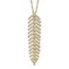 Thumbnail Image 1 of Shy Creation Diamond Feather Necklace 1/4 ct tw Round 14K Yellow Gold 18&quot; SC55006045