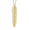 Thumbnail Image 3 of Shy Creation Diamond Feather Necklace 1/4 ct tw Round 14K Yellow Gold 18&quot; SC55006045