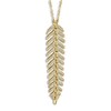 Thumbnail Image 4 of Shy Creation Diamond Feather Necklace 1/4 ct tw Round 14K Yellow Gold 18&quot; SC55006045