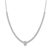 Thumbnail Image 1 of Shy Creation Diamond Necklace 1-1/5 ct tw Round/Pear 14K White Gold 18" SC55021115