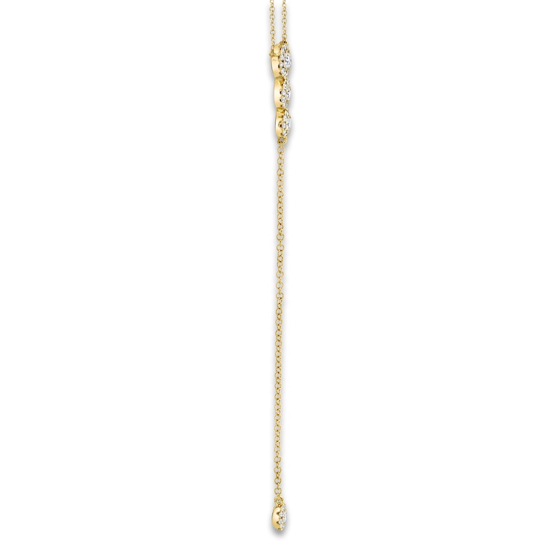 Main Image 2 of Shy Creation Diamond Lariat Necklace 1/4 ct tw Round 14K Yellow Gold 18" SC55002607