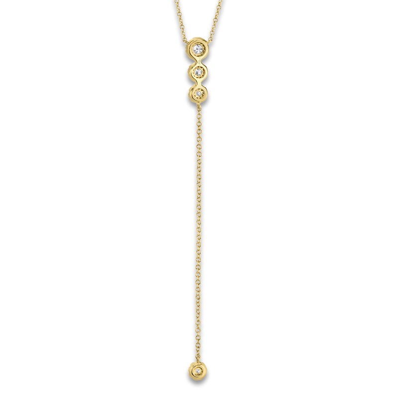 Main Image 3 of Shy Creation Diamond Lariat Necklace 1/4 ct tw Round 14K Yellow Gold 18" SC55002607