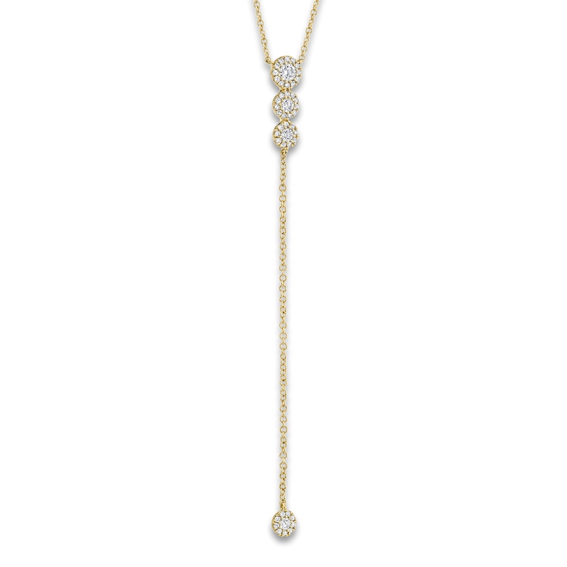 Main Image 4 of Shy Creation Diamond Lariat Necklace 1/4 ct tw Round 14K Yellow Gold 18" SC55002607