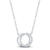 Thumbnail Image 1 of Shy Creation Diamond Circle Necklace 1/20 ct tw Round 14K White Gold 18" SC55009637
