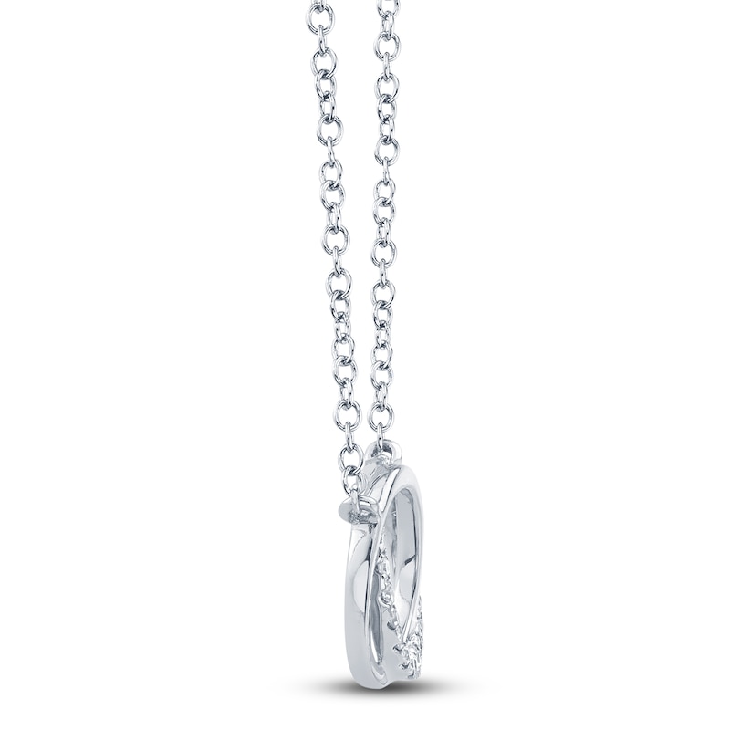 Main Image 2 of Shy Creation Diamond Circle Necklace 1/20 ct tw Round 14K White Gold 18" SC55009637