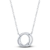 Thumbnail Image 3 of Shy Creation Diamond Circle Necklace 1/20 ct tw Round 14K White Gold 18" SC55009637
