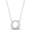 Thumbnail Image 2 of Shy Creation Diamond Circle Necklace 1/20 ct tw Round 14K White Gold 18" SC55009637