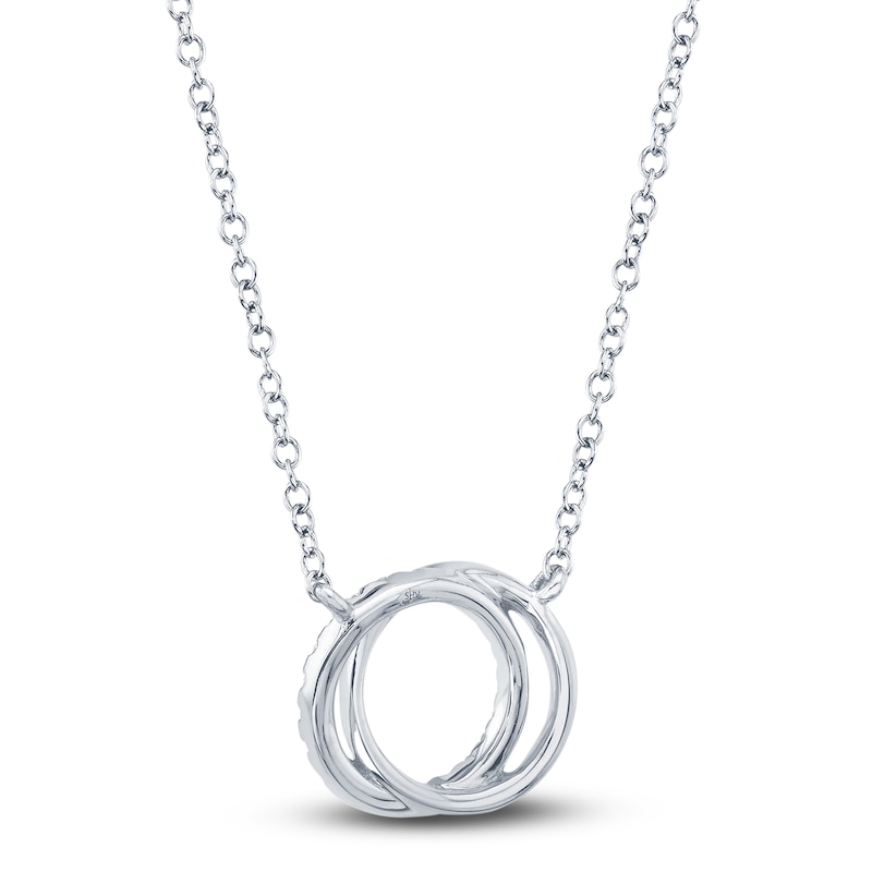 Shy Creation Diamond Circle Necklace 1/20 ct tw Round 14K White Gold 18" SC55009637