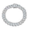 Thumbnail Image 1 of Shy Creation Diamond Pave Curb Bracelet 4 ct tw Round 14K White Gold 7" SC55010094