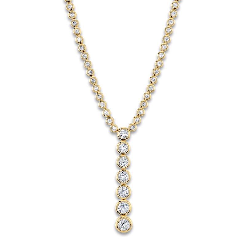 Main Image 2 of Shy Creation Diamond Lariat Necklace 4-1/6 ct tw Round 14K Yellow Gold 18" SC55024077