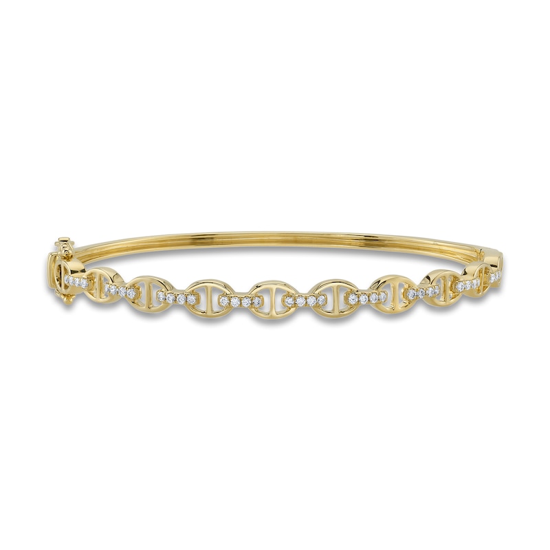 Main Image 1 of Shy Creation Diamond Bangle Bracelet 1/3 ct tw Round 14K Yellow Gold SC55023424ZS
