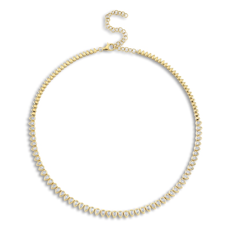 Main Image 1 of Shy Creation Diamond Necklace 3-3/4 ct tw Round 14K Yellow Gold 18" SC55023019