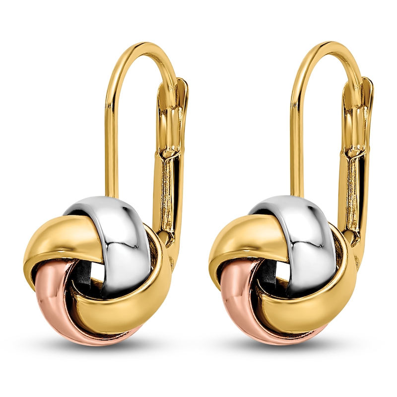 Main Image 2 of Love Knot Earrings 14K Tri-Tone Gold