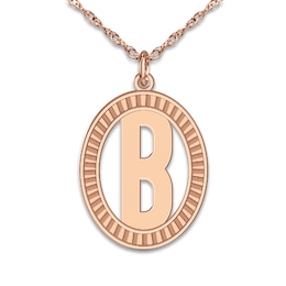 Initial Pendant Necklace Rose Gold-Plated Sterling Silver 18"
