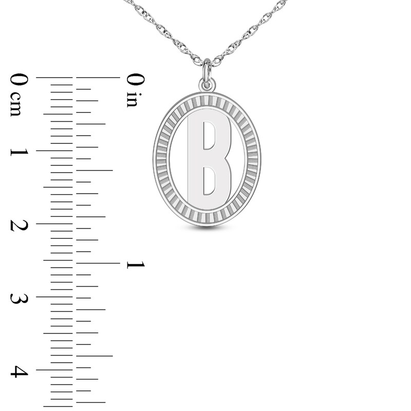 Main Image 2 of Initial Pendant Necklace Sterling Silver 18"