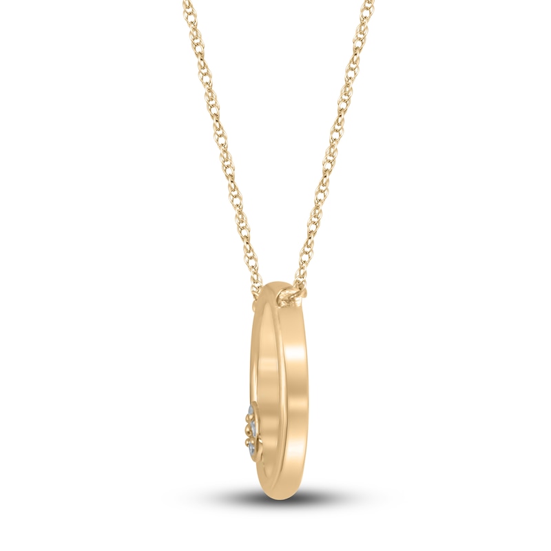 Main Image 2 of Circle Necklace Diamond Accents 10K Yellow Gold 18"