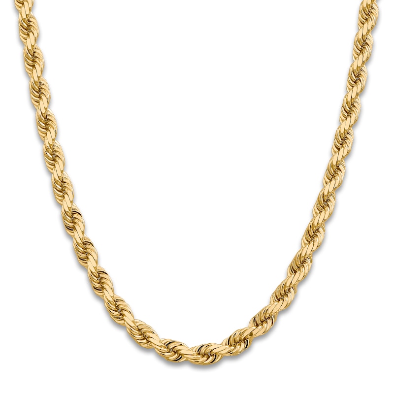 Main Image 2 of Diamond-Cut Solid Rope Chain Necklace 14K Yellow Gold 24" 8.0mm