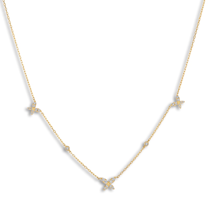 Main Image 1 of Le Vian Diamond Necklace 1/4 ct tw Round 14K Honey Gold 17"
