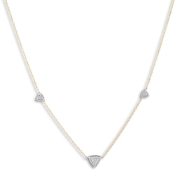Le Vian Diamond Necklace 1/8 ct tw Round 14K Two-Tone Gold 17"