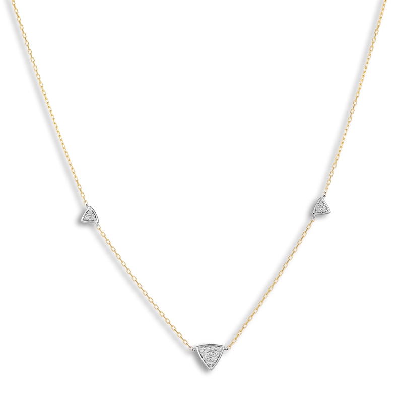Main Image 1 of Le Vian Diamond Necklace 1/8 ct tw Round 14K Two-Tone Gold 17"