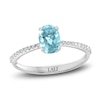 Thumbnail Image 1 of LALI Jewels Natural Aquamarine Engagement Ring 1/10 ct t Diamonds 14K White Gold