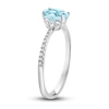 Thumbnail Image 2 of LALI Jewels Natural Aquamarine Engagement Ring 1/10 ct t Diamonds 14K White Gold