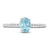 Thumbnail Image 3 of LALI Jewels Natural Aquamarine Engagement Ring 1/10 ct t Diamonds 14K White Gold