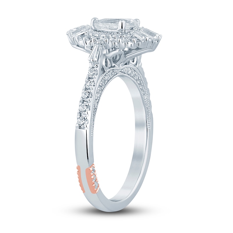 Pnina Tornai Diamond Engagement Ring 1-1/2 ct tw Pear/Round /Baguette 14K White Gold
