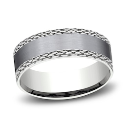 Link Wedding Band 14K White Gold/Tantalum 7.0mm