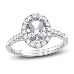 Engagement Ring 1/2 ct tw Oval/Round Platinum