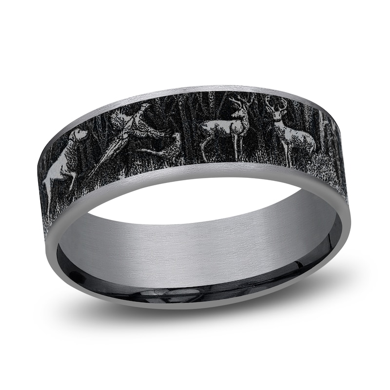 Forest Wedding Band Tantalum/Titanium 7.5mm