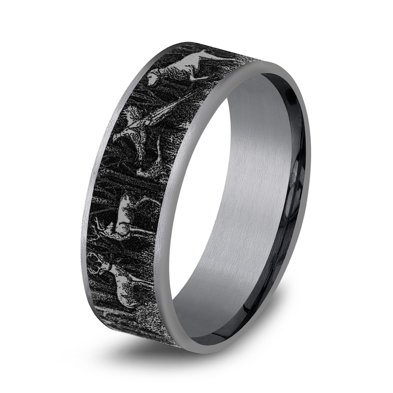 Forest Wedding Band Tantalum/Titanium 7.5mm