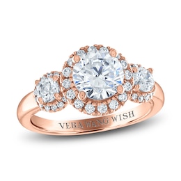 Vera Wang WISH Diamond Engagement Ring 2-1/4 ct tw Round 18K Rose Gold
