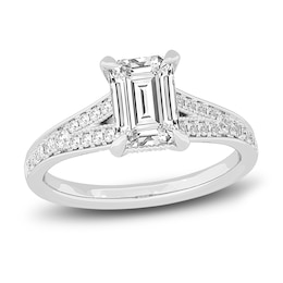 Lab-Grown Diamond Engagement Ring 2-1/3 ct tw Emerald 14K White Gold