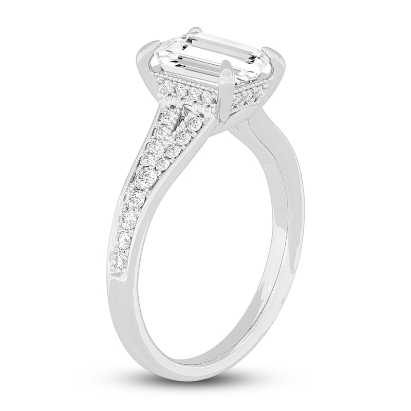 Main Image 2 of Lab-Grown Diamond Engagement Ring 2-1/3 ct tw Emerald 14K White Gold