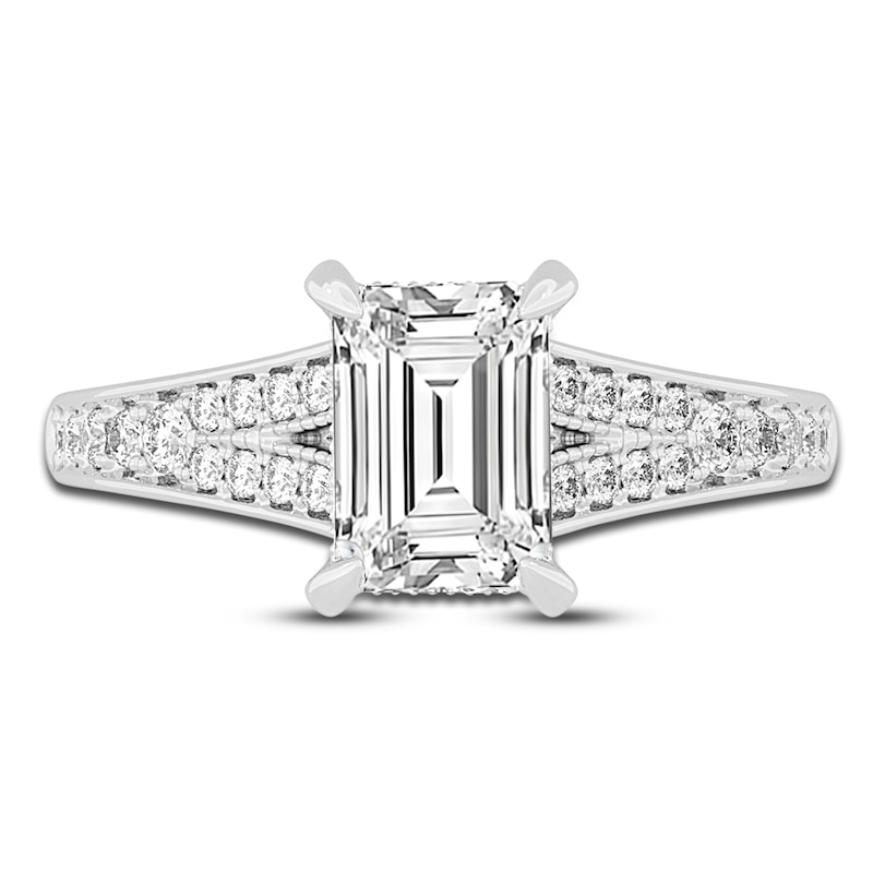 Main Image 3 of Lab-Grown Diamond Engagement Ring 2-1/3 ct tw Emerald 14K White Gold
