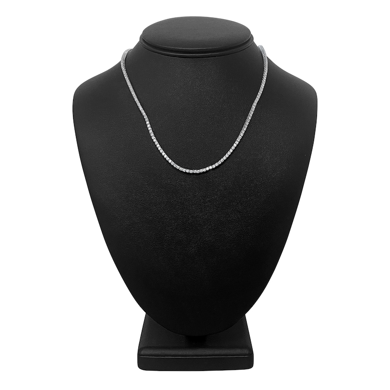 Main Image 4 of Diamond Tennis Necklace 5 ct tw Round 14K White Gold 16.5"